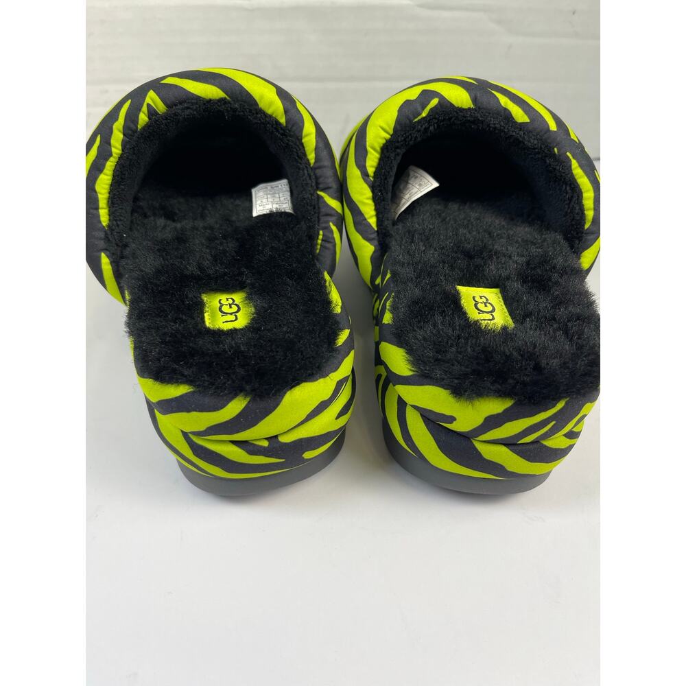 UGG women’s maxi slide tiger size 9 sheepskin sandals black green - Picture 10 of 11